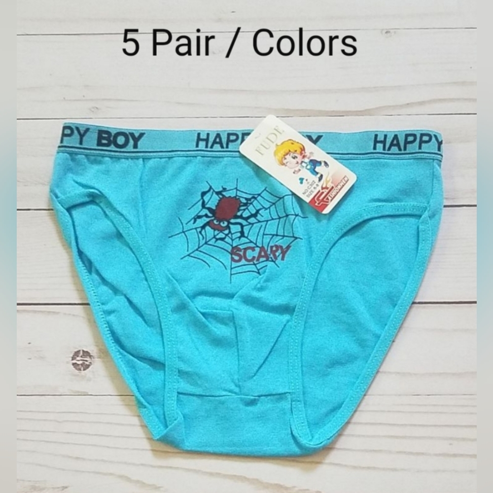 5 New Pair Boys Bikini Style Underwear Briefs